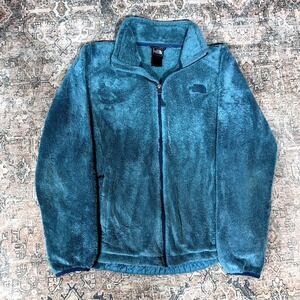 The North Face Osito Jacket Women's M Blue Polyester Full-Zip Fuzzy Fleece Lined